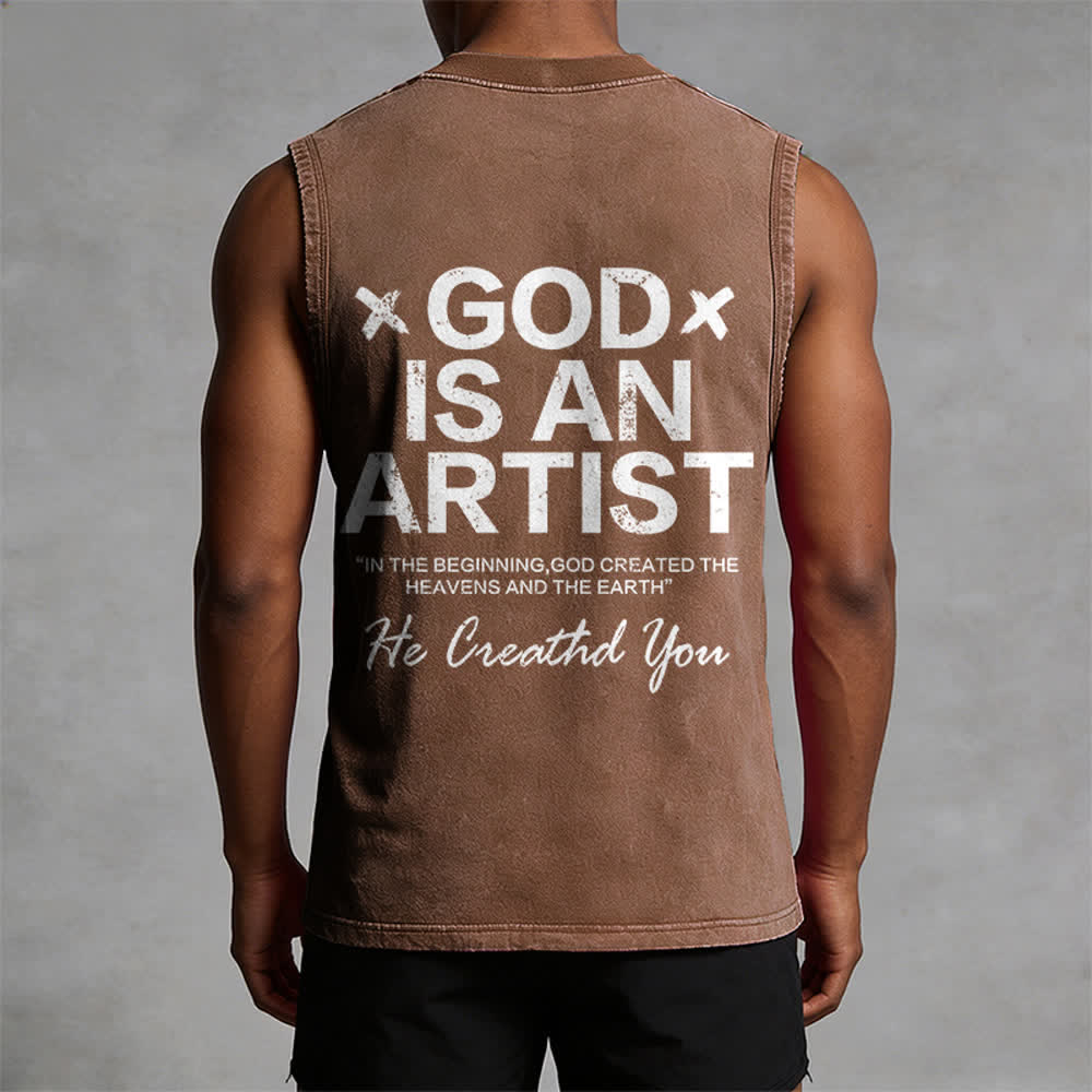 Christianartworkshop „Gott ist ein Künstler“ Unisex-Tanktop (gewaschen) - image 1