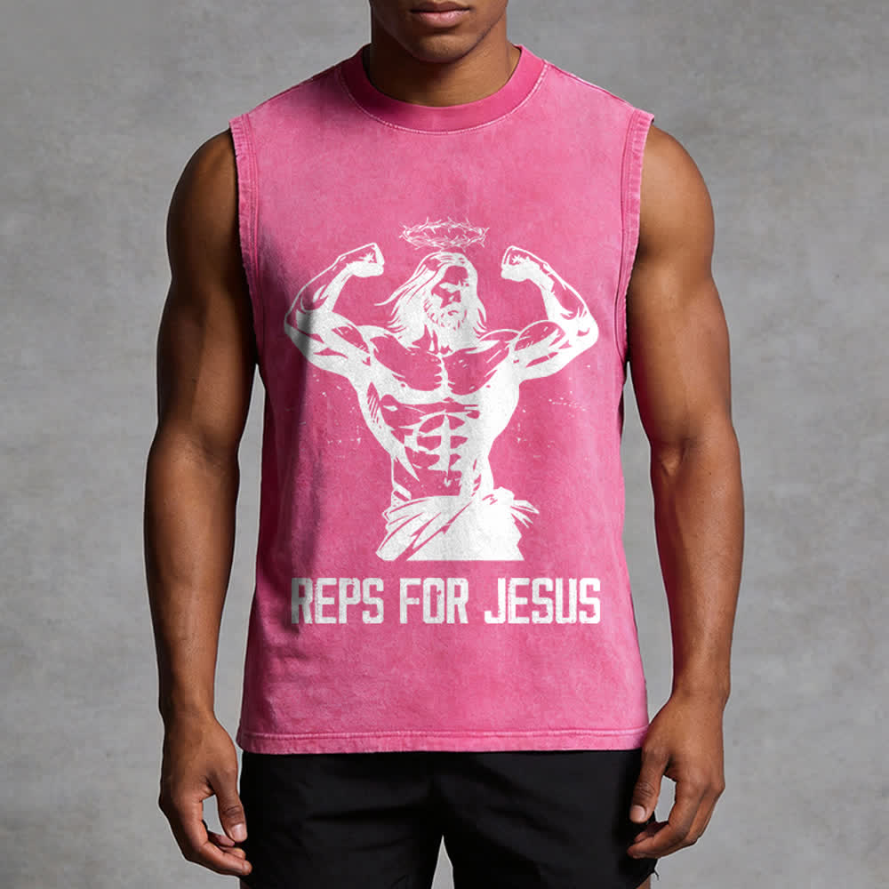 Christianartworkshop Muskelbepackter Jesus mit Dornenkrone Unisex-Tanktop - image 10