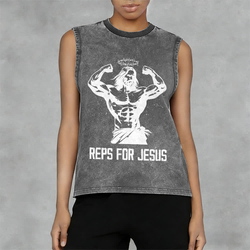 Christianartworkshop Muskelbepackter Jesus mit Dornenkrone Unisex-Tanktop - image 8
