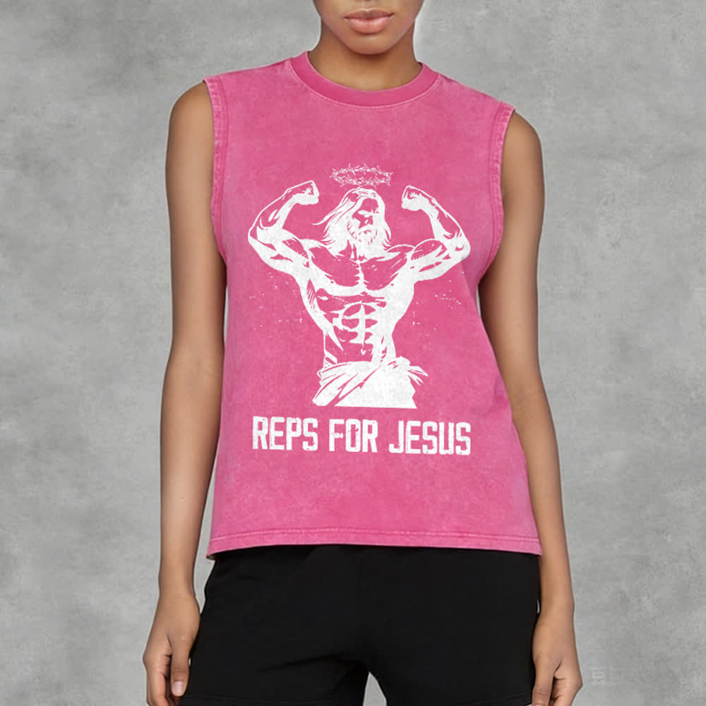 Christianartworkshop Muskelbepackter Jesus mit Dornenkrone Unisex-Tanktop - image 11