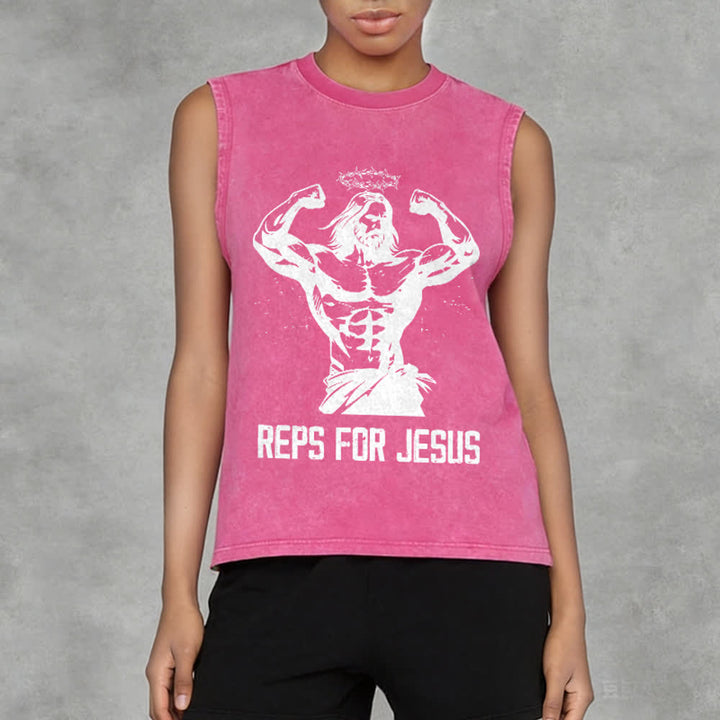 Christianartworkshop Muskelbepackter Jesus mit Dornenkrone Unisex-Tanktop - image 11