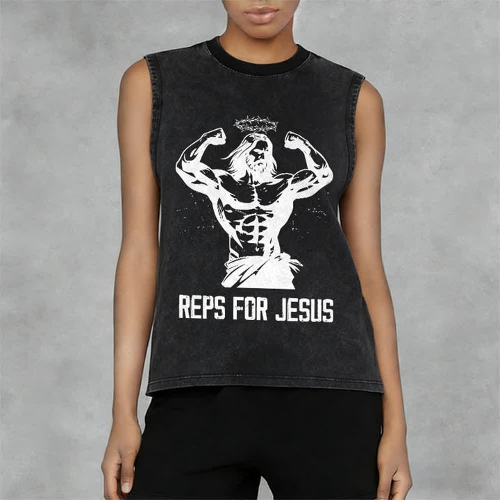 Christianartworkshop Muskelbepackter Jesus mit Dornenkrone Unisex-Tanktop - image 5