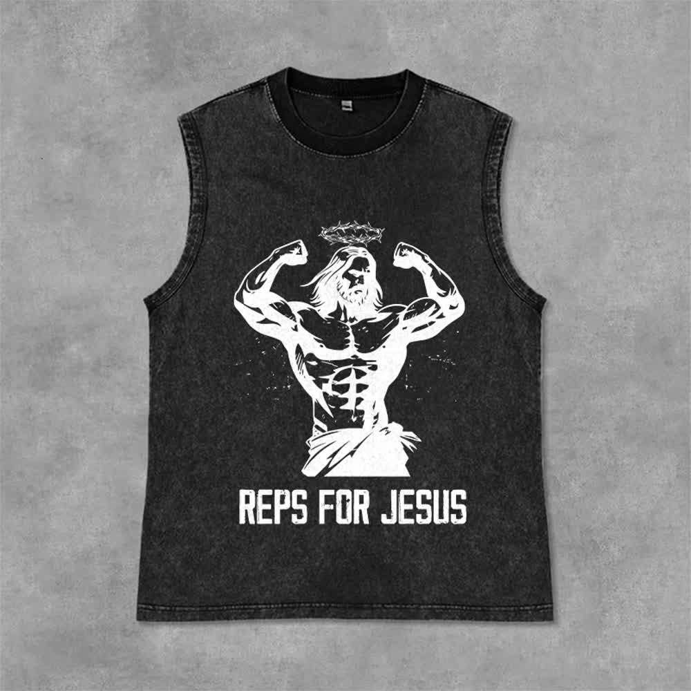 Christianartworkshop Muskelbepackter Jesus mit Dornenkrone Unisex-Tanktop - Schwarz - 2XL - image 3