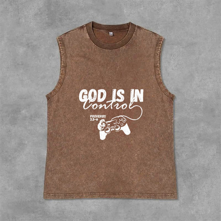 Christianartworkshop „Gott hat die Kontrolle“ Unisex-Tanktop (gewaschen) - Braun - 2XL - image 12
