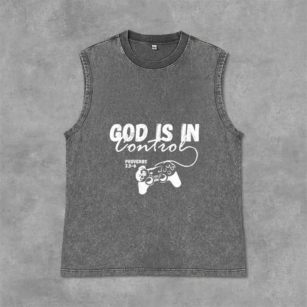 Christianartworkshop „Gott hat die Kontrolle“ Unisex-Tanktop - Grau - 2XL - image 0