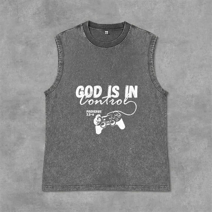 Christianartworkshop „Gott hat die Kontrolle“ Unisex-Tanktop - Grau - 2XL - image 0