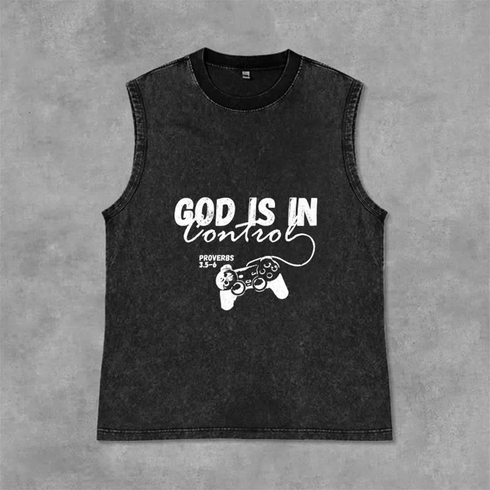 Christianartworkshop „Gott hat die Kontrolle“ Unisex-Tanktop - Schwarz - 2XL - image 3