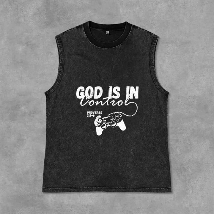 Christianartworkshop „Gott hat die Kontrolle“ Unisex-Tanktop - Schwarz - 2XL - image 3