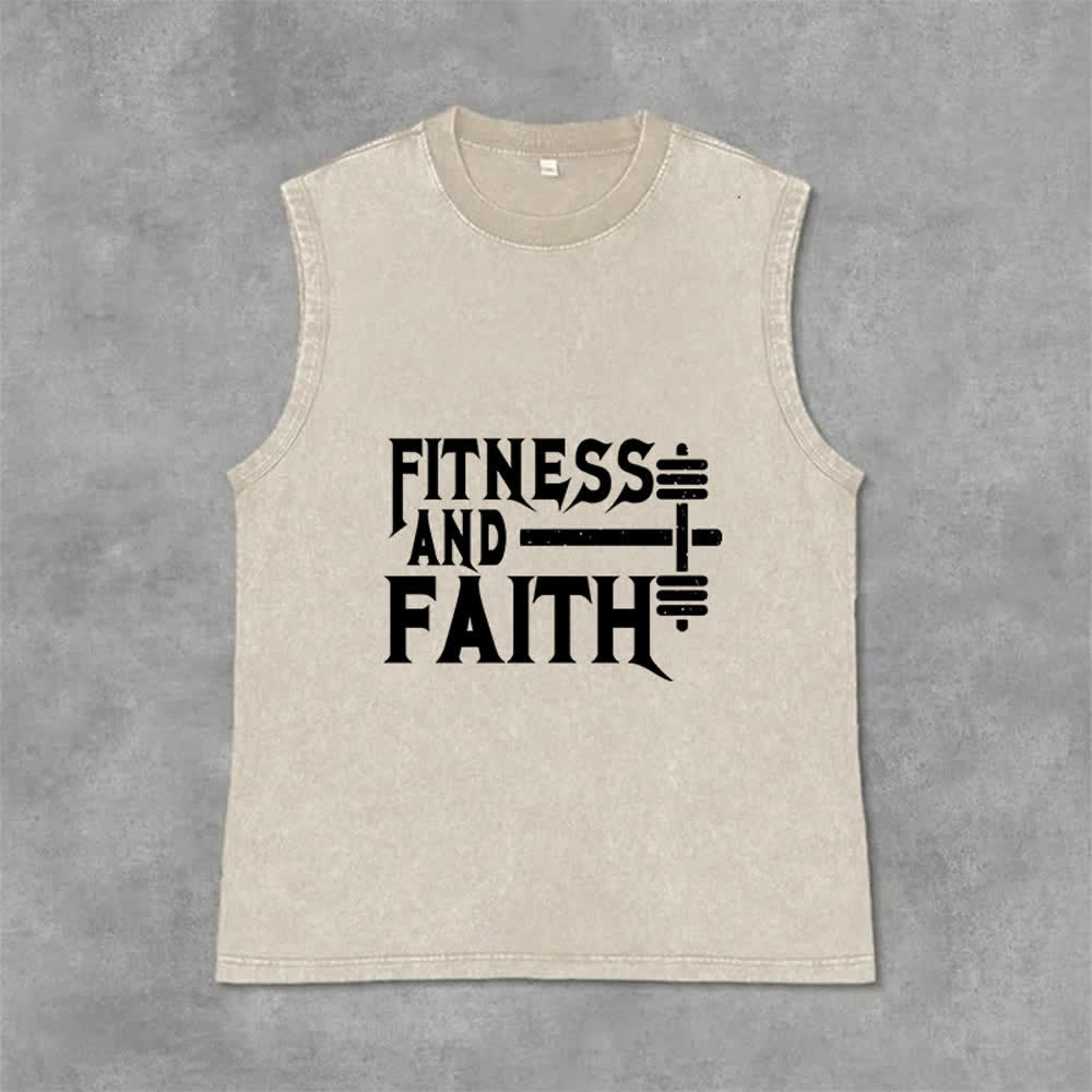 Christianartworkshop Unisex-Tanktop „Fitness und Glaube“ - Beige - 2XL - image 6