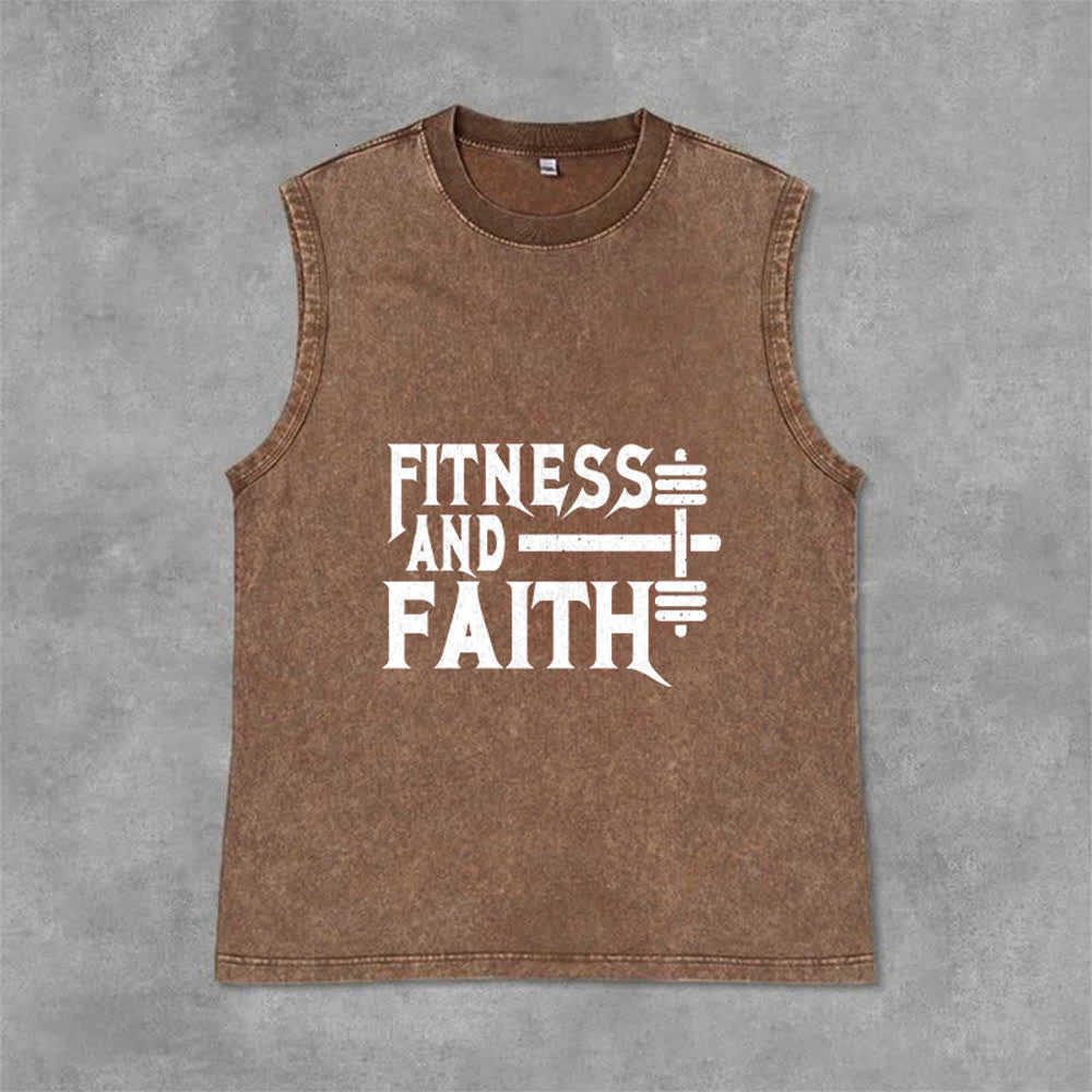 Christianartworkshop Fitness und Glaube Unisex-Tanktop (gewaschen) - Braun - 2XL - image 12