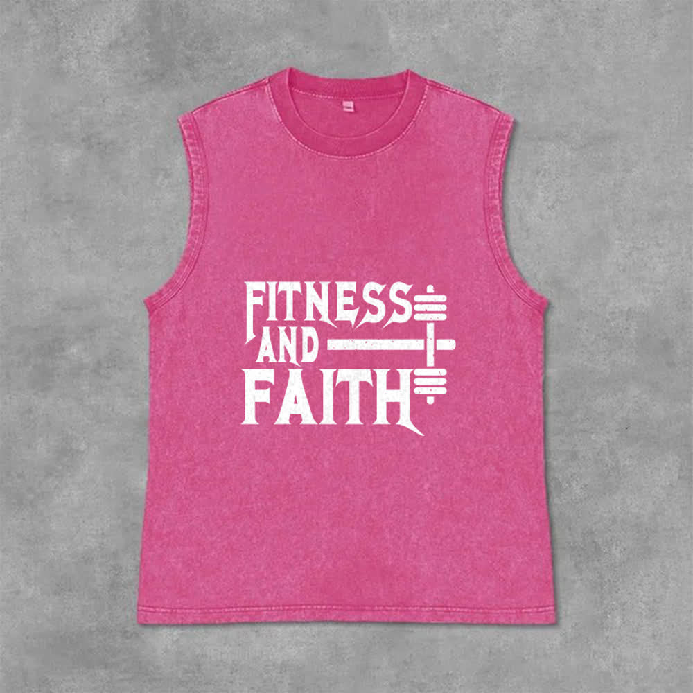 Christianartworkshop Fitness und Glaube Unisex-Tanktop (gewaschen) - Rosa - 2XL - image 9