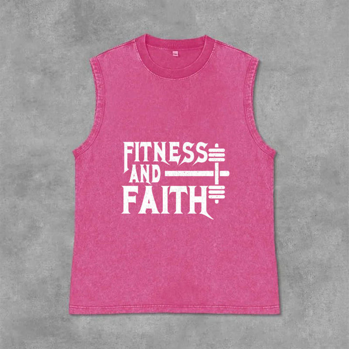 Christianartworkshop Fitness und Glaube Unisex-Tanktop (gewaschen) - Rosa - 2XL - image 9