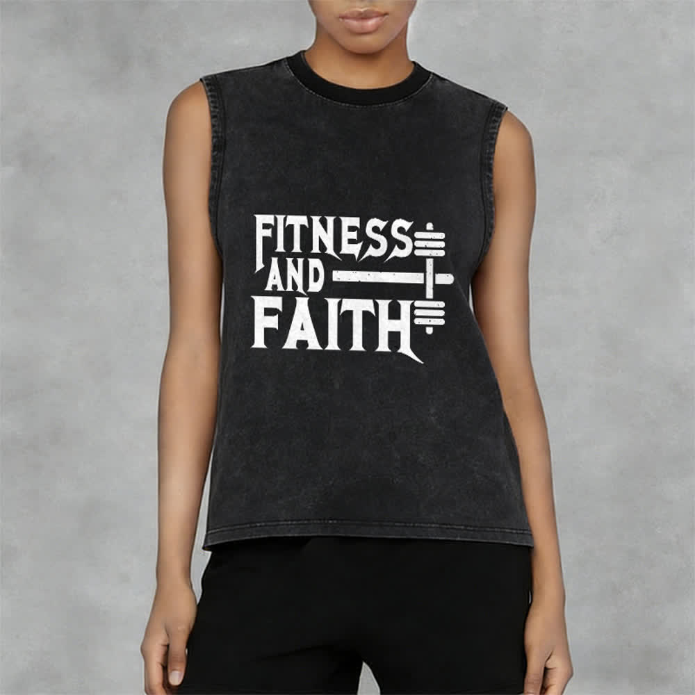Christianartworkshop Fitness und Glaube Unisex-Tanktop (gewaschen) - image 2