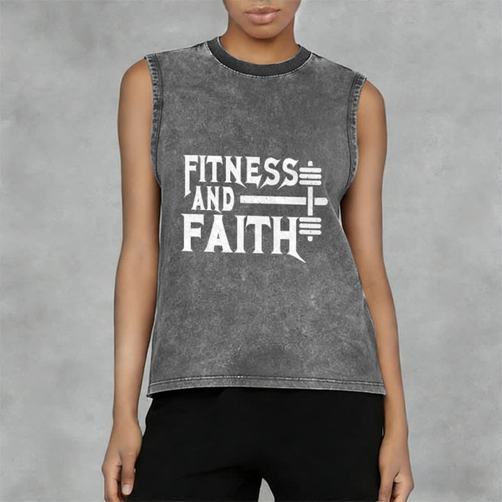Christianartworkshop Fitness und Glaube Unisex-Tanktop (gewaschen) - image 5