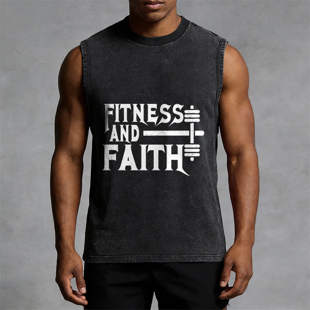 Christianartworkshop Fitness und Glaube Unisex-Tanktop (gewaschen) - image 1
