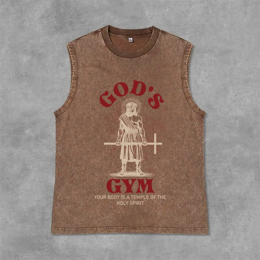 Christianartworkshop Dein Körper ist ein Tempel des Heiligen Geistes Unisex-Tanktop (gewaschen) - Braun - 2XL - image 12