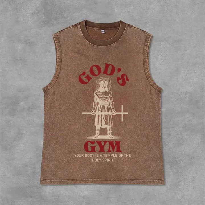 Christianartworkshop Dein Körper ist ein Tempel des Heiligen Geistes Unisex-Tanktop (gewaschen) - Braun - 2XL - image 12