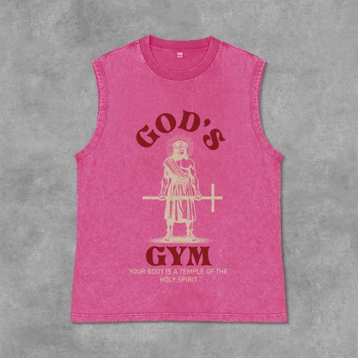 Christianartworkshop Dein Körper ist ein Tempel des Heiligen Geistes Unisex-Tanktop (gewaschen) - Rosa - 2XL - image 9