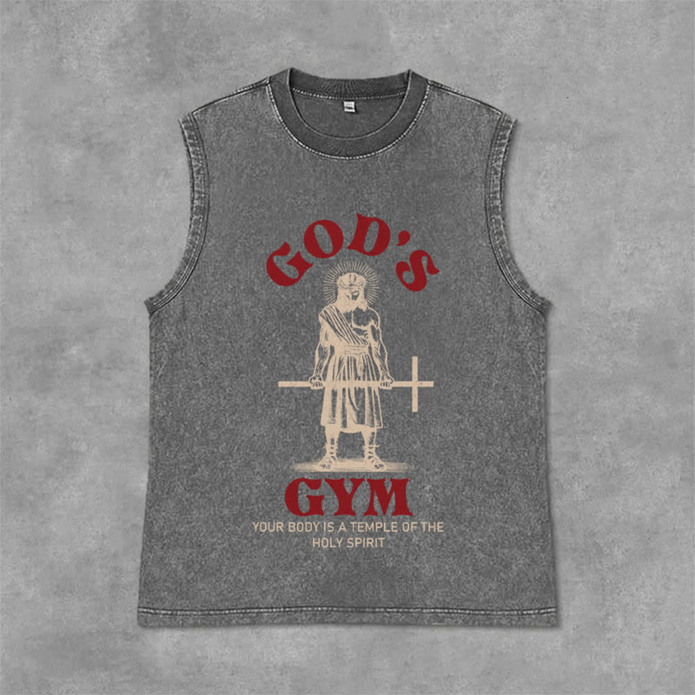 Christianartworkshop Dein Körper ist ein Tempel des Heiligen Geistes Unisex-Tanktop (gewaschen) - Grau - 2XL - image 6