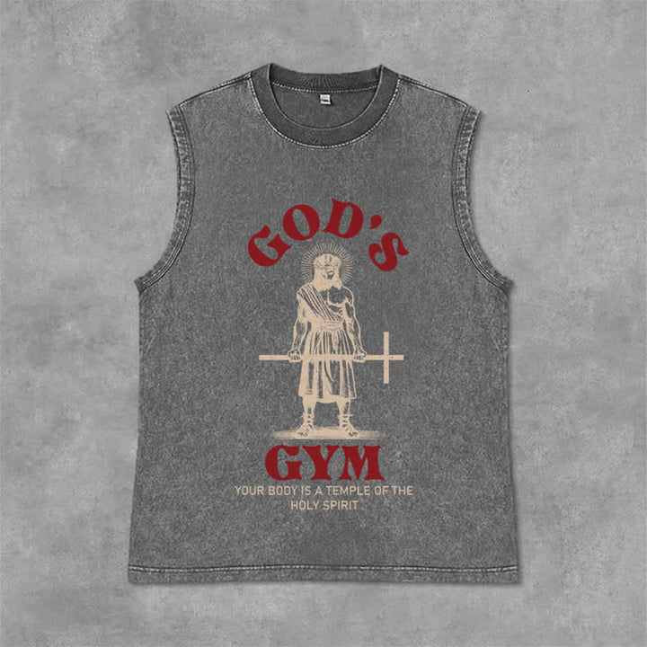 Christianartworkshop Dein Körper ist ein Tempel des Heiligen Geistes Unisex-Tanktop (gewaschen) - Grau - 2XL - image 6