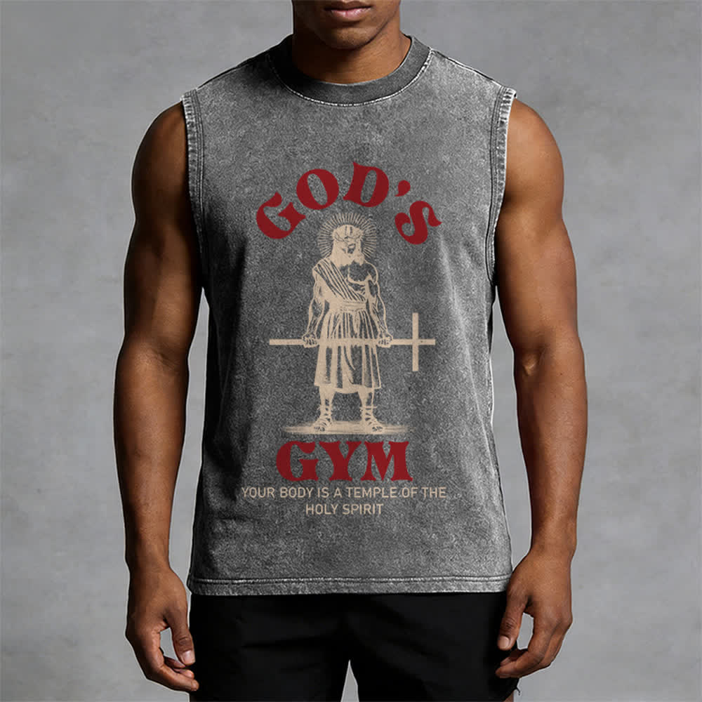 Christianartworkshop Dein Körper ist ein Tempel des Heiligen Geistes Unisex-Tanktop (gewaschen) - image 7