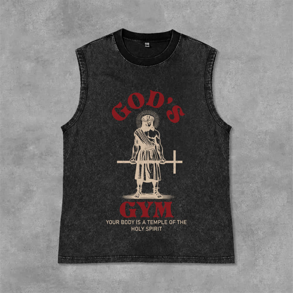 Christianartworkshop Dein Körper ist ein Tempel des Heiligen Geistes Unisex-Tanktop (gewaschen) - Schwarz - 2XL - image 3