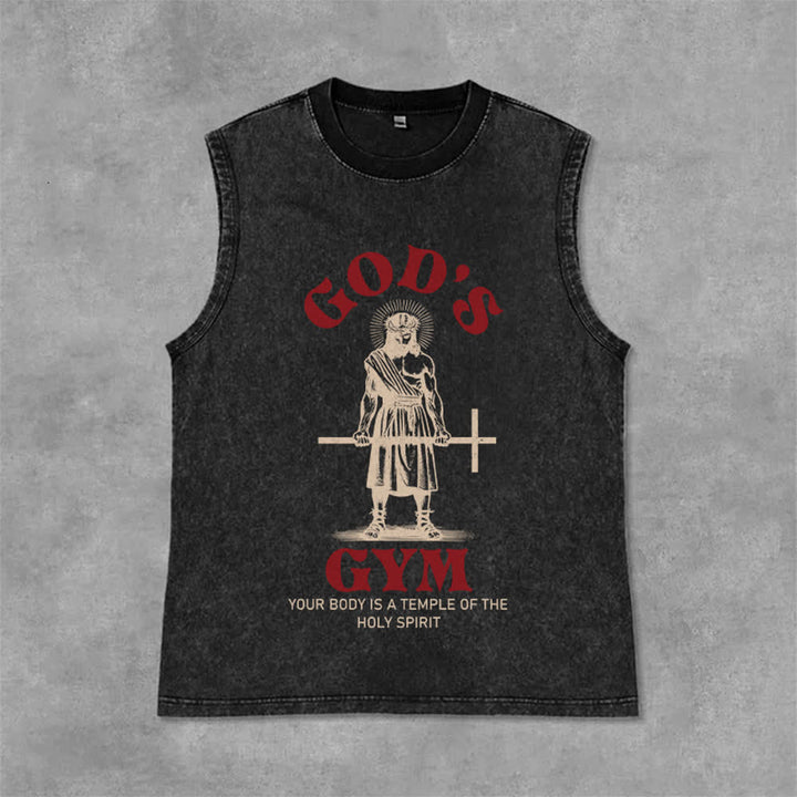 Christianartworkshop Dein Körper ist ein Tempel des Heiligen Geistes Unisex-Tanktop (gewaschen) - Schwarz - 2XL - image 3