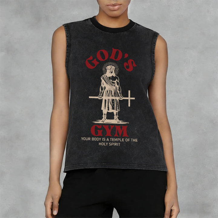 Christianartworkshop Dein Körper ist ein Tempel des Heiligen Geistes Unisex-Tanktop (gewaschen) - image 5