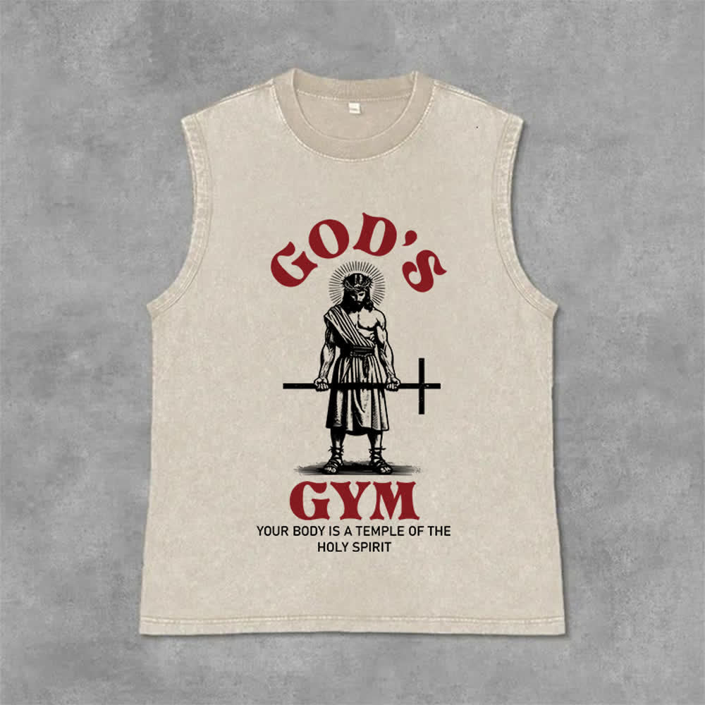 Christianartworkshop Dein Körper ist ein Tempel des Heiligen Geistes Unisex-Tanktop (gewaschen) - Beige - 2XL - image 0