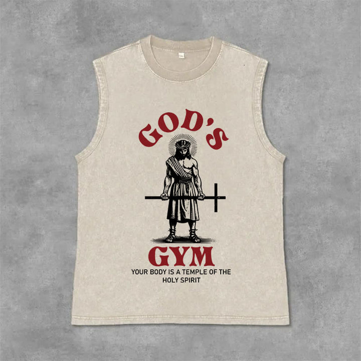 Christianartworkshop Dein Körper ist ein Tempel des Heiligen Geistes Unisex-Tanktop (gewaschen) - Beige - 2XL - image 0