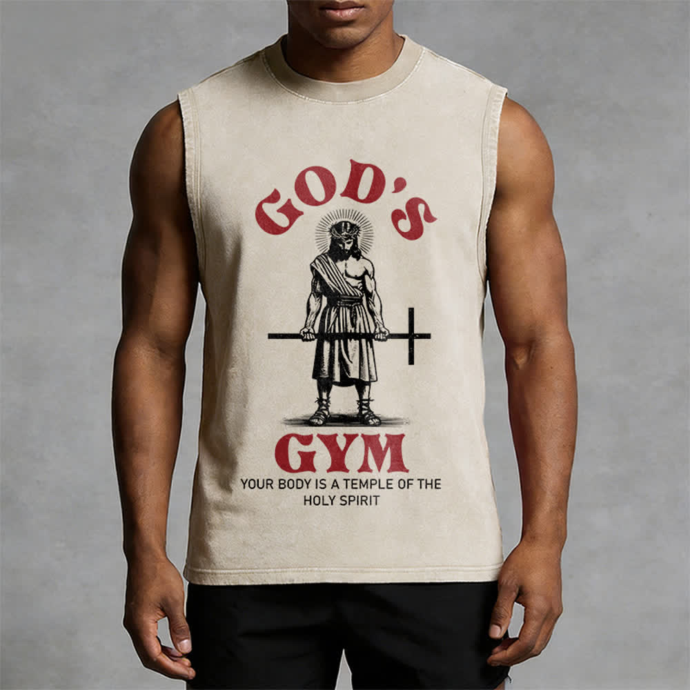 Christianartworkshop Dein Körper ist ein Tempel des Heiligen Geistes Unisex-Tanktop (gewaschen) - image 1