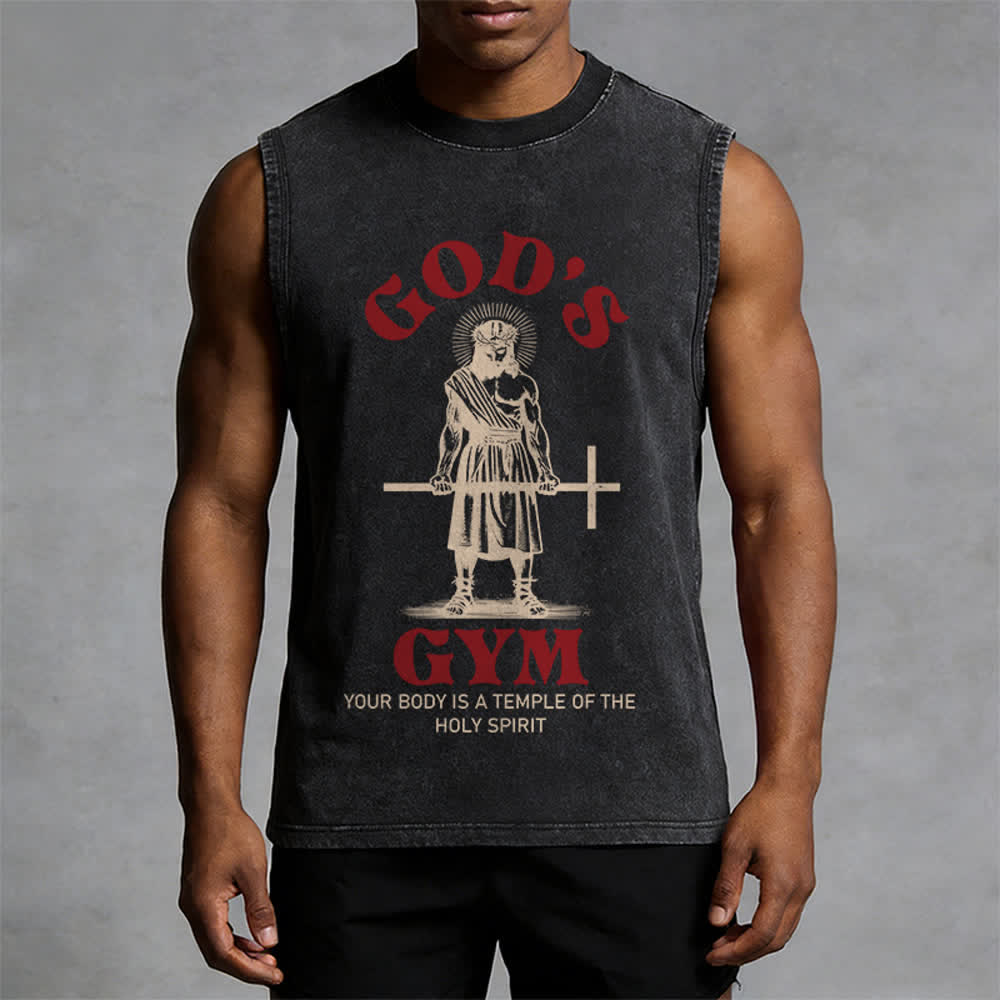 Christianartworkshop Dein Körper ist ein Tempel des Heiligen Geistes Unisex-Tanktop (gewaschen) - image 4