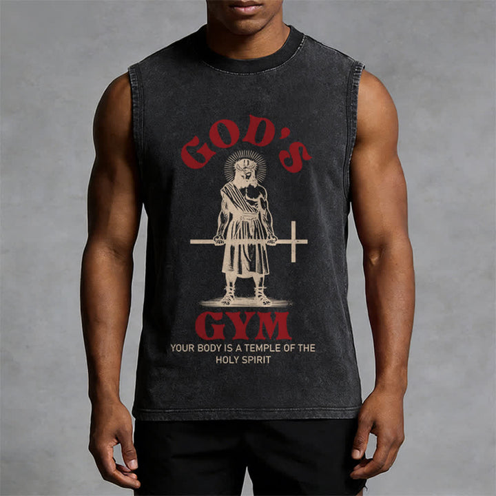 Christianartworkshop Dein Körper ist ein Tempel des Heiligen Geistes Unisex-Tanktop (gewaschen) - image 4