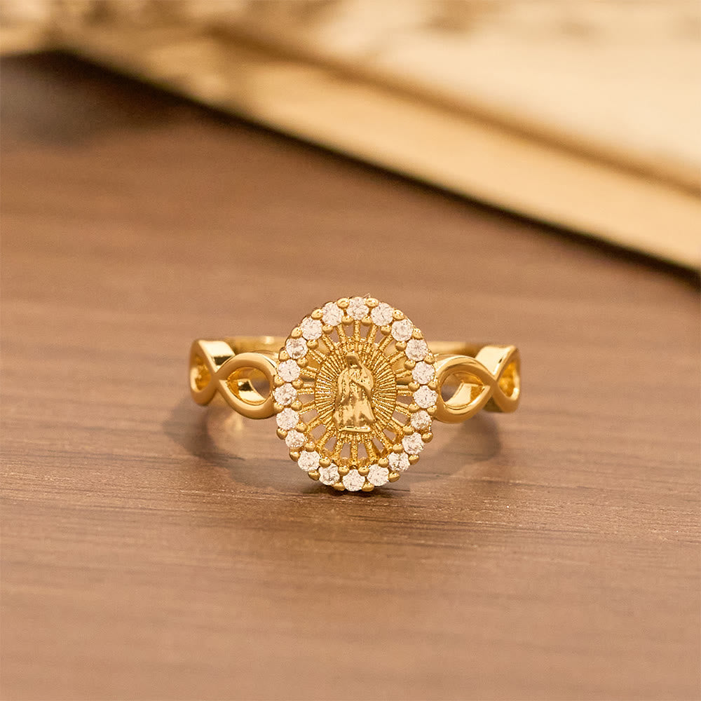 Christianartworkshop Infinity Our Lady Zirkonring: Symbol unendlicher marianischer Gnade - image 3