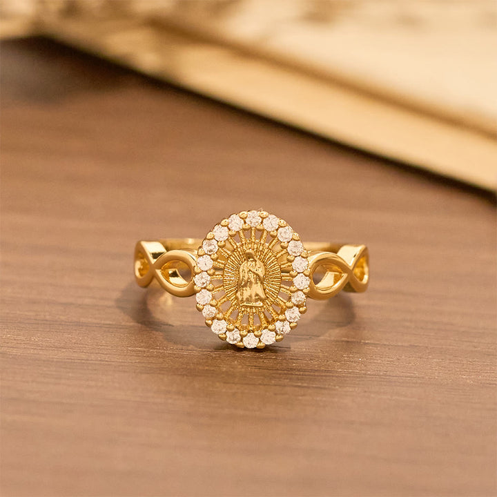 Christianartworkshop Infinity Our Lady Zirkonring: Symbol unendlicher marianischer Gnade - image 3