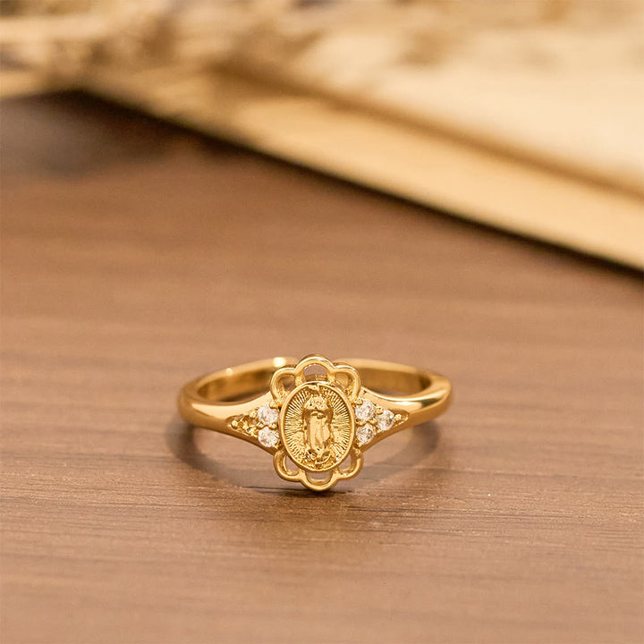 Christianartworkshop Filigraner Maria-Zirkonring: Symbol marianischer Gnade und Zartheit - image 3