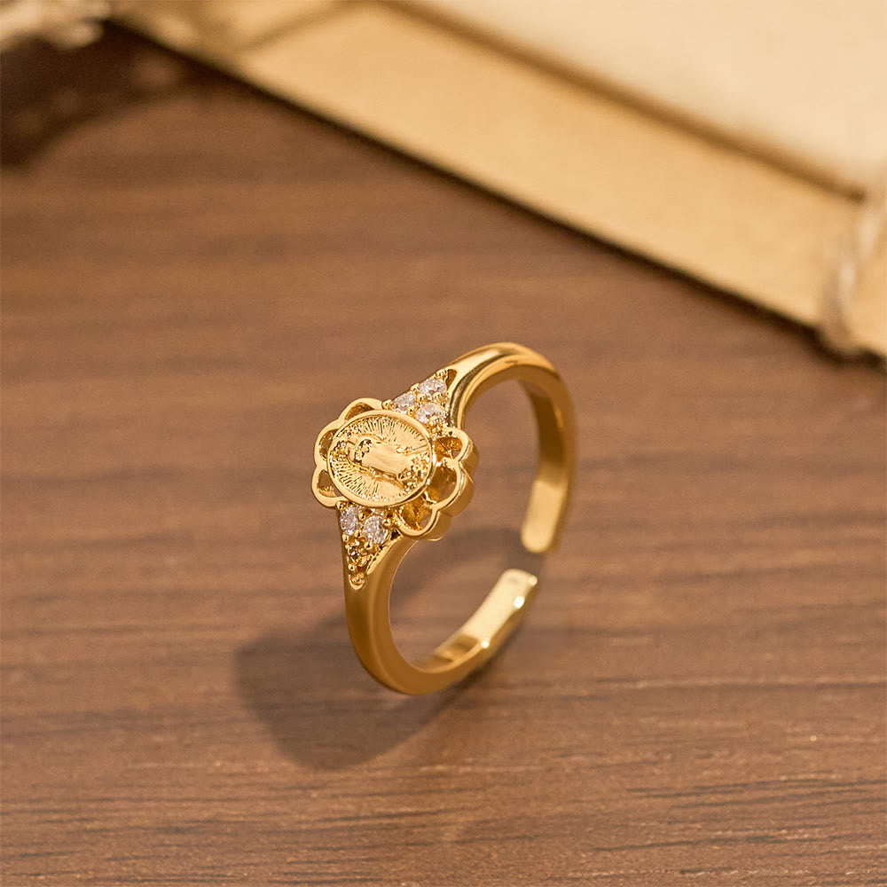 Christianartworkshop Filigraner Maria-Zirkonring: Symbol marianischer Gnade und Zartheit - image 1