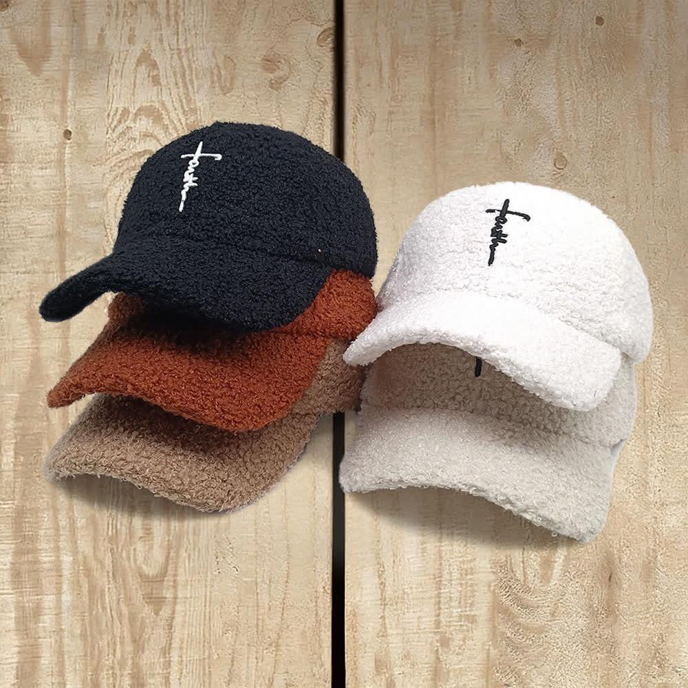 Christianartworkshop Baseballkappe mit gesticktem Glaubenskreuz, flauschig - image 1