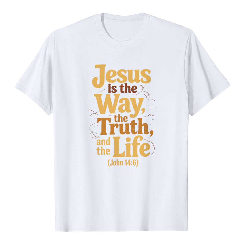 Christianartworkshop Jesus ist der Weg, die Wahrheit, das Leben – Premium-T-Shirt - Weiß - 2XL - image 6