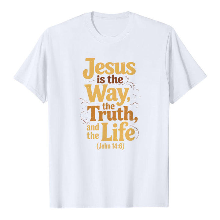 Christianartworkshop Jesus ist der Weg, die Wahrheit, das Leben – Premium-T-Shirt - Weiß - 2XL - image 6