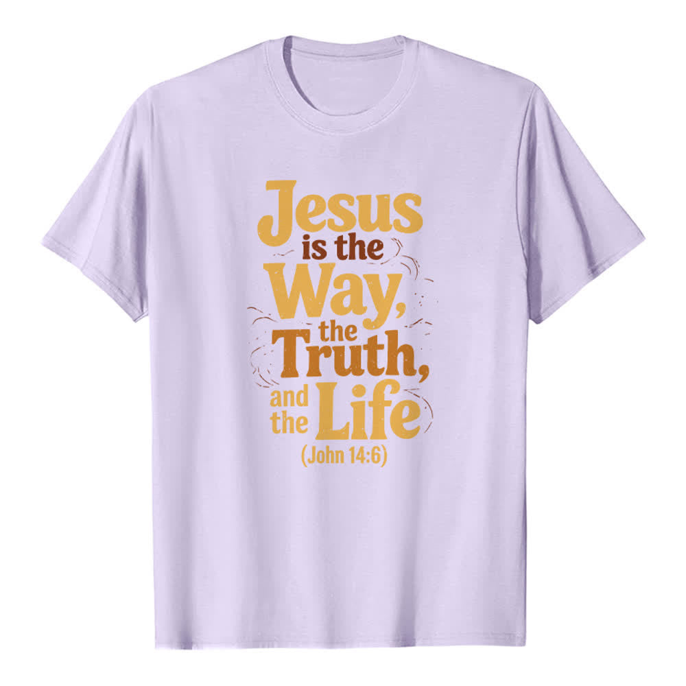 Christianartworkshop Jesus ist der Weg, die Wahrheit, das Leben – Premium-T-Shirt - Lila - 2XL - image 2