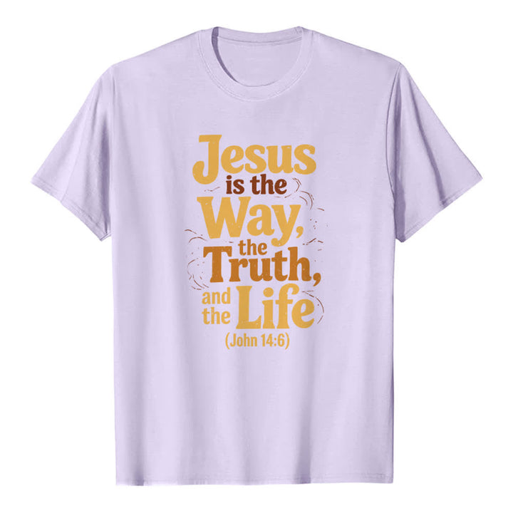 Christianartworkshop Jesus ist der Weg, die Wahrheit, das Leben – Premium-T-Shirt - Lila - 2XL - image 2
