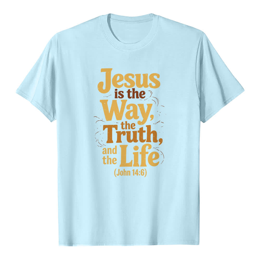 Christianartworkshop Jesus ist der Weg, die Wahrheit, das Leben – Premium-T-Shirt - Blau - 2XL - image 5