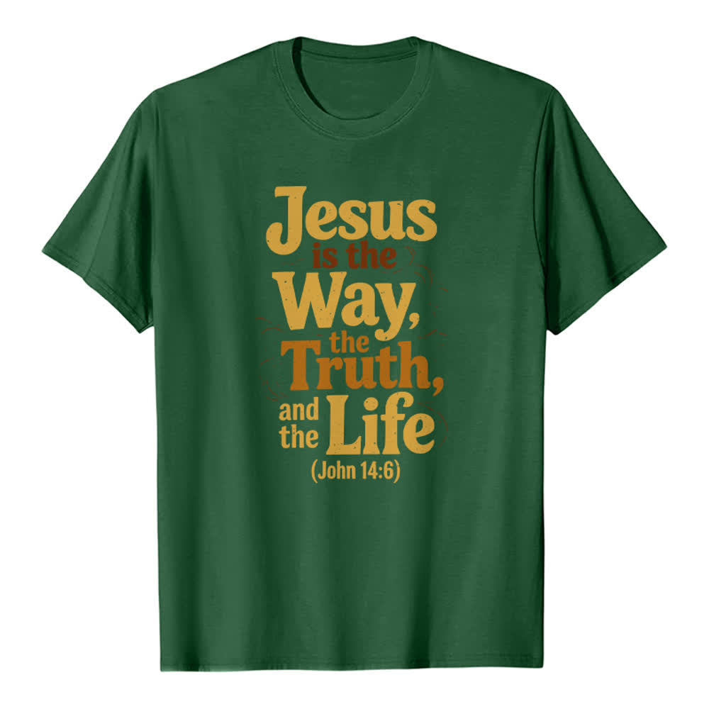 Christianartworkshop Jesus ist der Weg, die Wahrheit, das Leben – Premium-T-Shirt - Dunkelgrün - 2XL - image 4