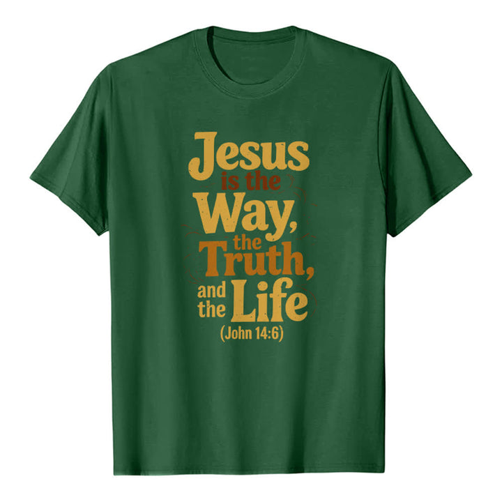 Christianartworkshop Jesus ist der Weg, die Wahrheit, das Leben – Premium-T-Shirt - Dunkelgrün - 2XL - image 4