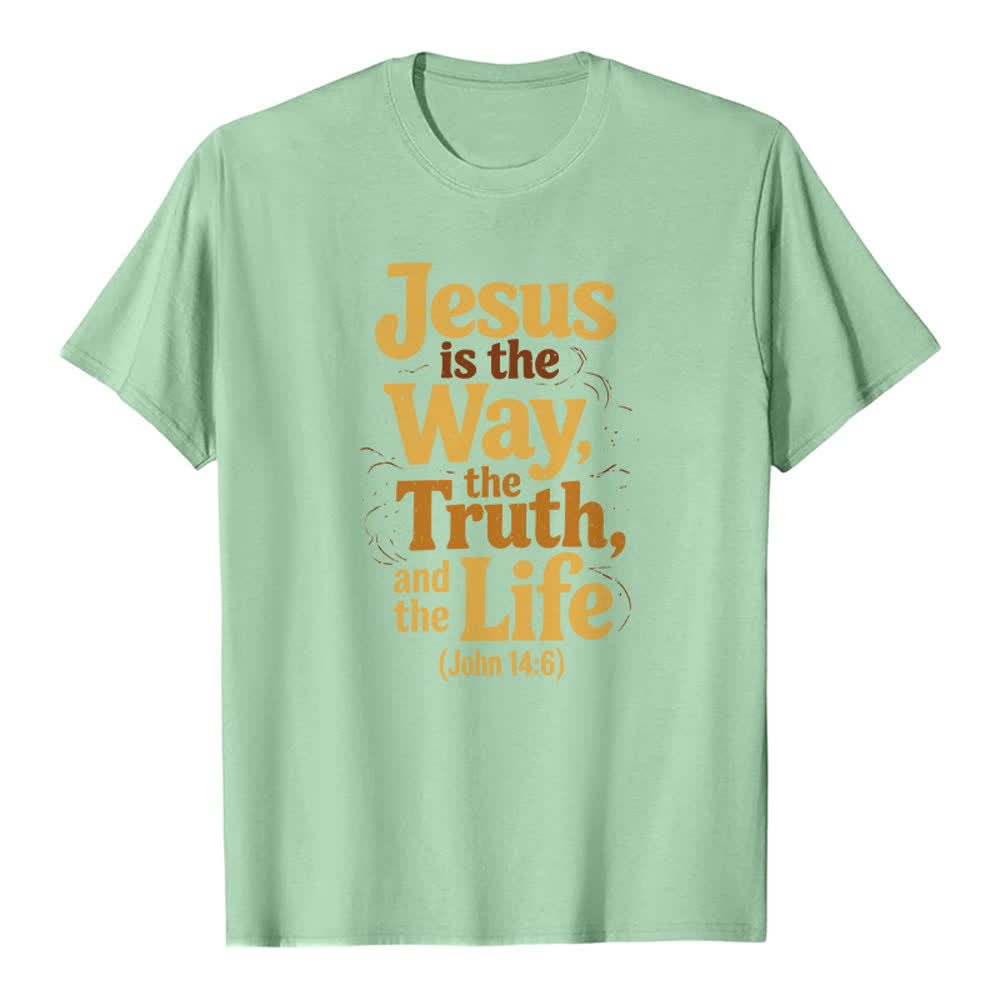 Christianartworkshop Jesus ist der Weg, die Wahrheit, das Leben – Premium-T-Shirt - Hellgrün - 2XL - image 3