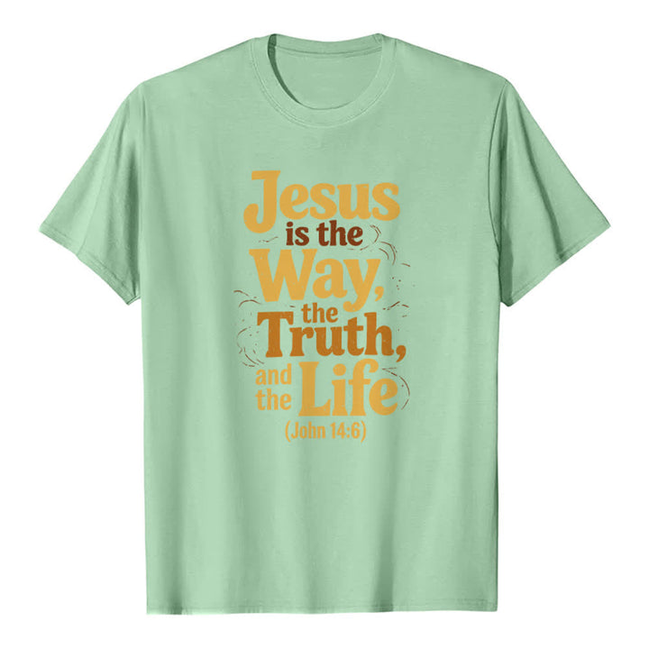 Christianartworkshop Jesus ist der Weg, die Wahrheit, das Leben – Premium-T-Shirt - Hellgrün - 2XL - image 3