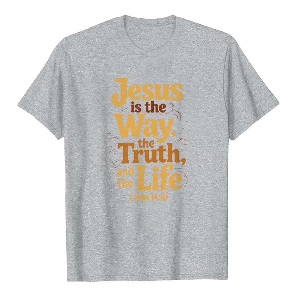Christianartworkshop Jesus ist der Weg, die Wahrheit, das Leben – Premium-T-Shirt - Grau - 2XL - image 7