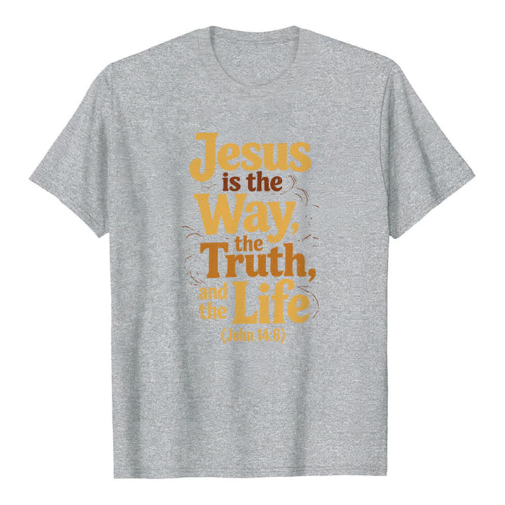 Christianartworkshop Jesus ist der Weg, die Wahrheit, das Leben – Premium-T-Shirt - Grau - 2XL - image 7