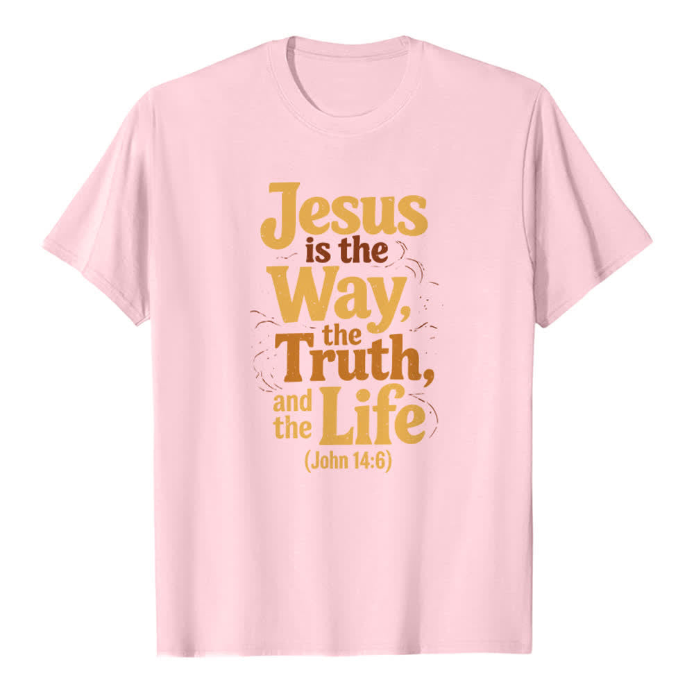 Christianartworkshop Jesus ist der Weg, die Wahrheit, das Leben – Premium-T-Shirt - Rosa - 2XL - image 1